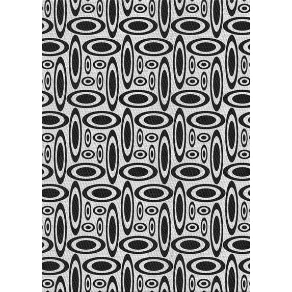 Ahgly Company Indoor Rectangle Patterned Charcoal Black Novelty Area Rugs, 7' x 9'