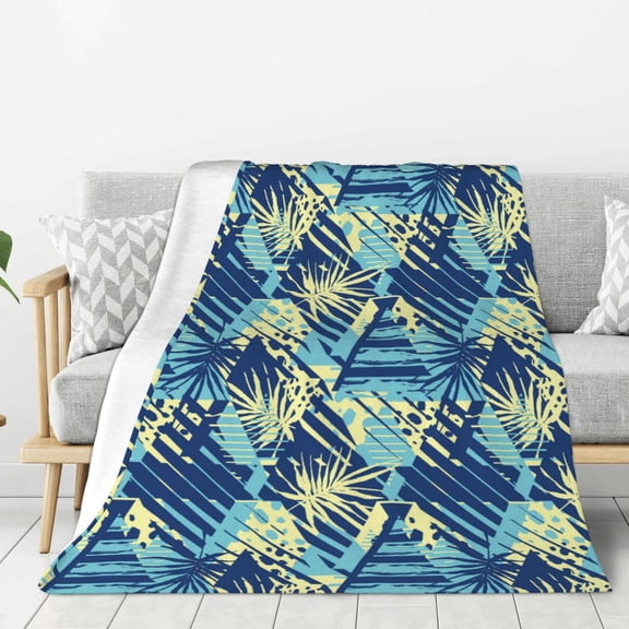 Rateoe Hawaiian Style Pattern Flannel Throw Blanket, Ultra-soft Blanket for Bed, Couch, Car, Hypoallergenic Anti-pilling blanket-40"x30"(Vertical)
