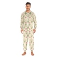 thumbnail image 3 of FORMRS Onesies Pajama for Adults Unisex Hoodie Winter Jumpsuit One Piece Sleepwear, Sizes S-2XL, Pastel Green Geometric, 3 of 7
