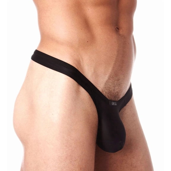 Men's Gregg Homme 100604 Voyeur Hyperstretch Microfiber Low Rise Thong (Black XL)