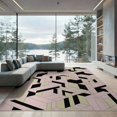 thumbnail image 2 of ODIKA Pink Geometric Contemporary Abstract Prism Border Interlocking Foldable Easy Care for Queen Size Bedroom, Under Bed, Master Suite, 2 of 7