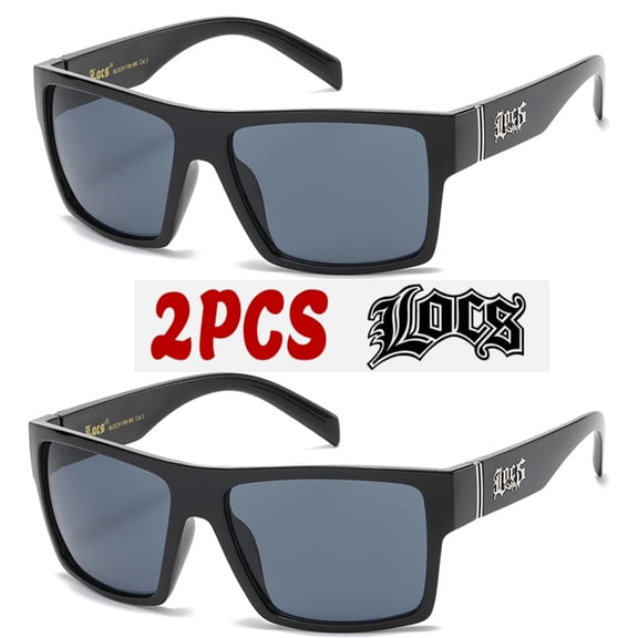 Locs 2 Pack Deal Hardcore Fashion HipHop Black Lowrider Designer Shades Sunglasses 91280