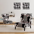 thumbnail image 3 of Designart "Classic Houndstooth Pattern" Upholstered Mid-Century Accent Chair - Arm Chair, 3 of 5