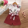 thumbnail image 6 of Kkkded Kids Baby Girls Sleeveless Clothes 2Pcs Set 4-7Years Toddler Sleeveless Printed Princess Outfits Sleeveless Top and Shorts Summer Girls Outfit, 6 of 7