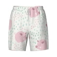 thumbnail image 4 of Lsque Mens Swim Trunks Cute Pigs Pattern - Bathing Suit Compression Liner - Beach Swim Shorts Swimwear - (S-3XL) - Stretch Quick Dry -Small, 4 of 9