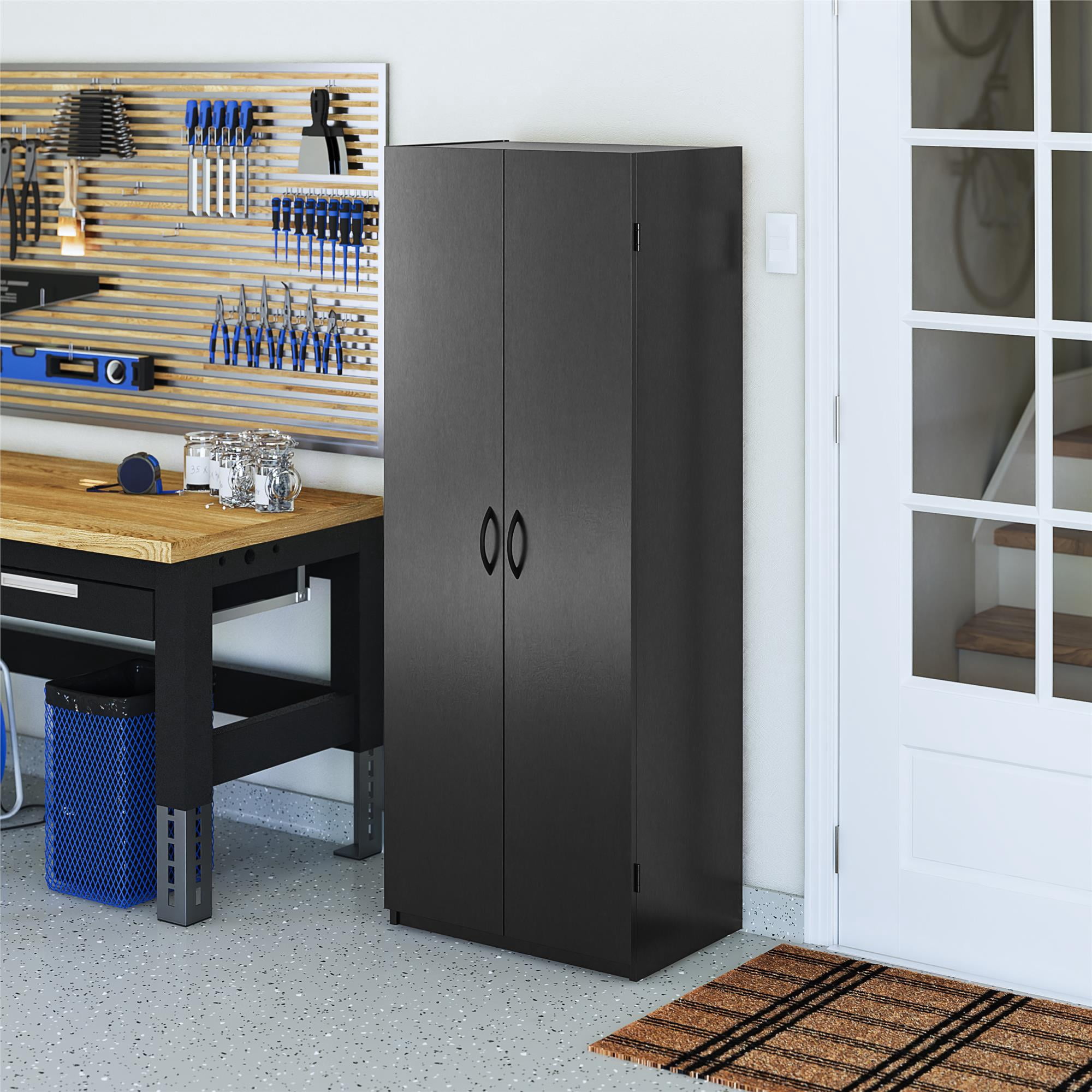 Mainstays 60" 2 Door Storage Cabinet, Black