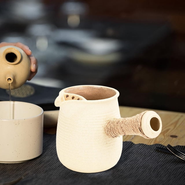 Tetera de 550ml con filtro de té, tetera de cocina, tetera de hojas de té floreciente y suelta, teteras para regalos del Día de San Valentín al aire Beige Macarena Tetera