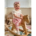 thumbnail image 5 of BemeyourBBs BemeyourBBs Hello I'm New Here Preemie Newborn Baby Girl Going Home Outfits Short Sleeve Romper Floral Print Pants Headband Hat Set 4Pcs Infant Girls Summer Clothes, 5 of 8