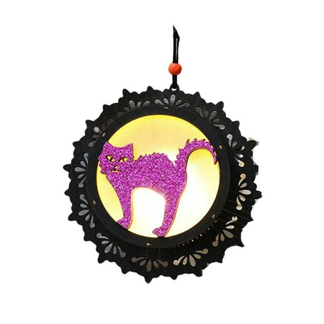 Advancent Adorno de luz de lámpara de calabaza de con control de botón Hermoso letrero colgante ajustable Lámparas de puerta Decoración de Kits de decoración para fiestas Gato Advancent HA068173-03