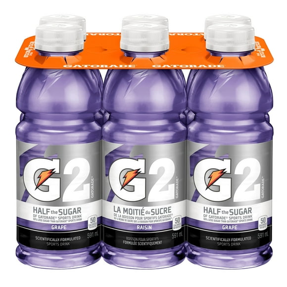 Gatorade G2 Grape Sports Drink 6 x 591 mL, Bottles