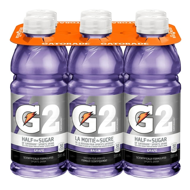 Gatorade G2 Raisin Boisson pour Sportifs 6 x 591 mL, Bouteilles