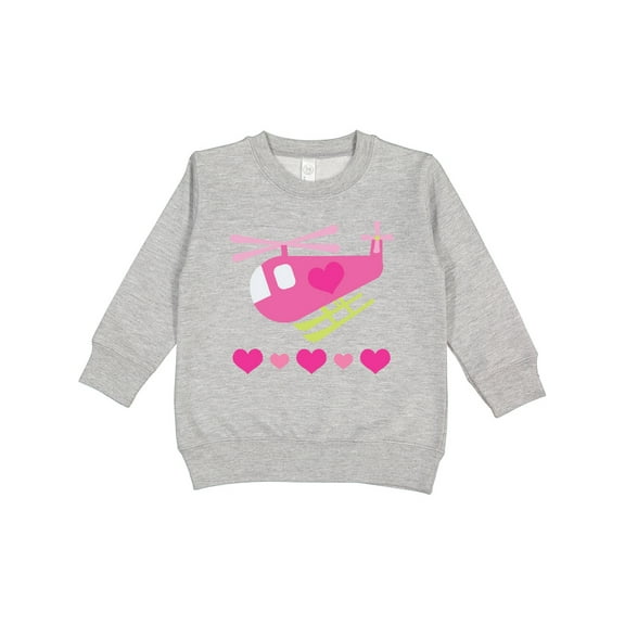 Inktastic Valentine Pink Heart Helicopter Toddler Sweatshirt