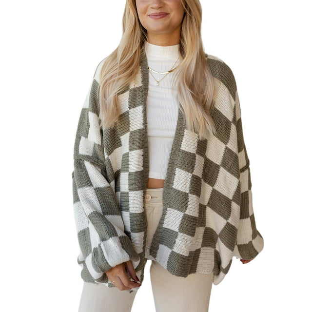 Wangsaura Fall Lightweight Cardigans Sweater Casual Long Sleeve Soft Pocketed Knitted Open Front Cardigans