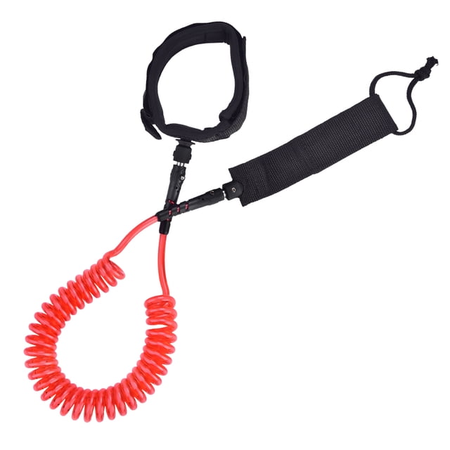 Cuerda de seguridad para tabla de surf con espiral roja para aventuras de surf de remo