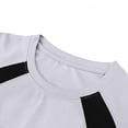 thumbnail image 6 of Daiosportswear Men's Long Sleeve Round Neck Basketball Training Sport T-Shirt Color Block Running Fitness Top White-A XL, 6 of 9