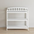 thumbnail image 4 of Child Craft Curve Top Changing Table with Pad & Strap, 2 Storage Shelves, Anti-Tip Kit, Matte White, 4 of 8