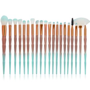 Eye Brush Set, Unicorn Eyeshadow Eyeliner Blending Crease Kit Makeup Brushes, Make Up Foundation Eyebrow Eyeliner Blush Cosmetic Concealer Brushes,20 PC (Green)