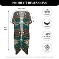 thumbnail image 5 of HELLHERO Polyester Long Kimono Swimsuit Cover Up for Beach Loose Free Size Long Kimono Cover Ups for Swimwear Women Geometric Symmetry Design, 5 of 5