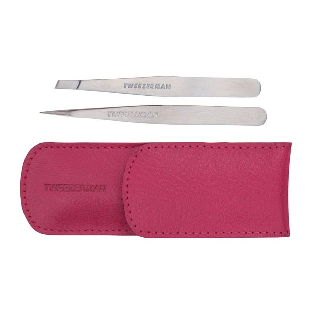 Set de pinzas pequeñas Tweezerman con funda rosa 4048-PKR