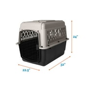 Vibrant Life Pet Kennel 32 Medium Plastic Dog Crate Portable Carrier for Pets 30 to 50 lbs, Gray