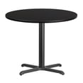 thumbnail image 1 of 36'' Round Black Laminate Table Top with 30'' x 30'' Table Height Base, 1 of 5