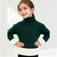 thumbnail image 2 of KAUOD Girls Ribbed Knit Crew Neck Sweater Long Sleeve Fleece Lined Thermal Pullover Tops Kids Winter Thick Shirt Clothes, 2 of 9