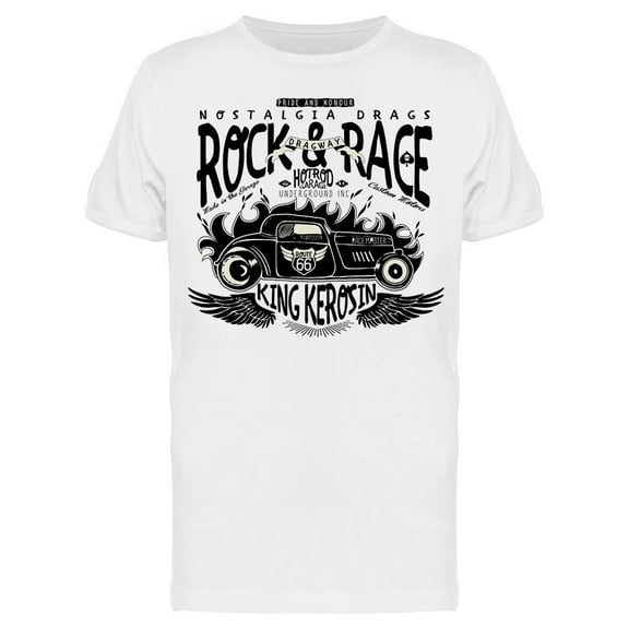Rock And Race, Car On Flames T-Shirt Men -Image by Shutterstock, Male x-Large