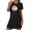 Black, variant on HomeGardon Women's Sleepwear Nightgowns for Women,Fashion Print Medium Length Dress Oversized Short Nightgown Fashion Chest Print Short Sleeve Nightdress,S-XXL