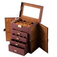 thumbnail image 1 of Synthetic Leather Jewelry Box Mirrored Watch Organizer Necklace Storage Box, 1 of 3