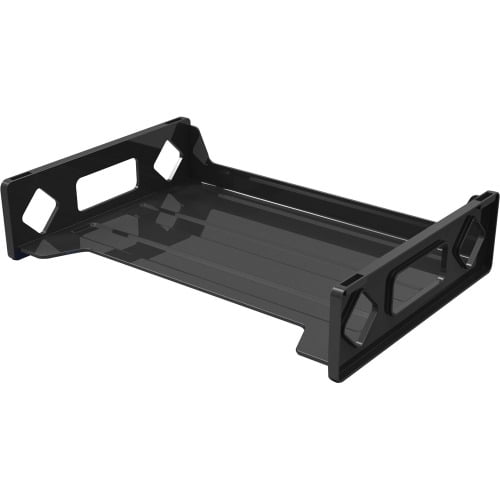 Deflecto Sustainable Office Stackable Desk Tray 2.8' Height x 13' Width x 9' Depth - Desktop - Recycled - Black - Plastic - 1Each