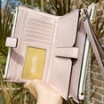 thumbnail image 2 of Michael Kors Jet Set Women's Double Zip Phone Wristlet, Vanilla MK Pink Stripe, 2 of 4