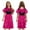 Hot Pink, variant on Jizyo Girls Festival Party Spanish Flamenco Dress Tassels Tiered Lyrical Maxi Skirt Ruffle Dancewear Red&Black 10
