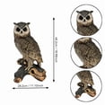 thumbnail image 3 of 18.98'' Large Owl Statue Garden Decor Outdoor Indoor, Hand-Painted Resin Owl Sculpture on Tree Stump, Wildlife Figurine Yard Art Ornament for Patio Lawn Porch Housewarming Gift,Brown, 3 of 7