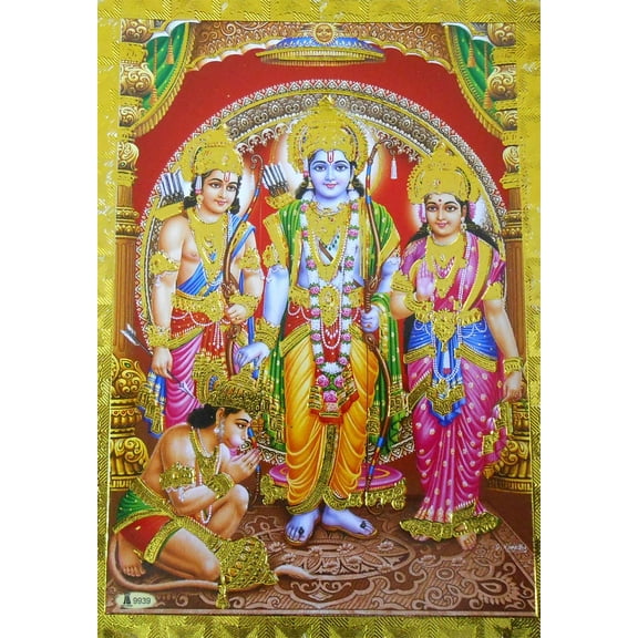 Crafts of India Ram Darbar Hindu God 5” x 7” Poster
