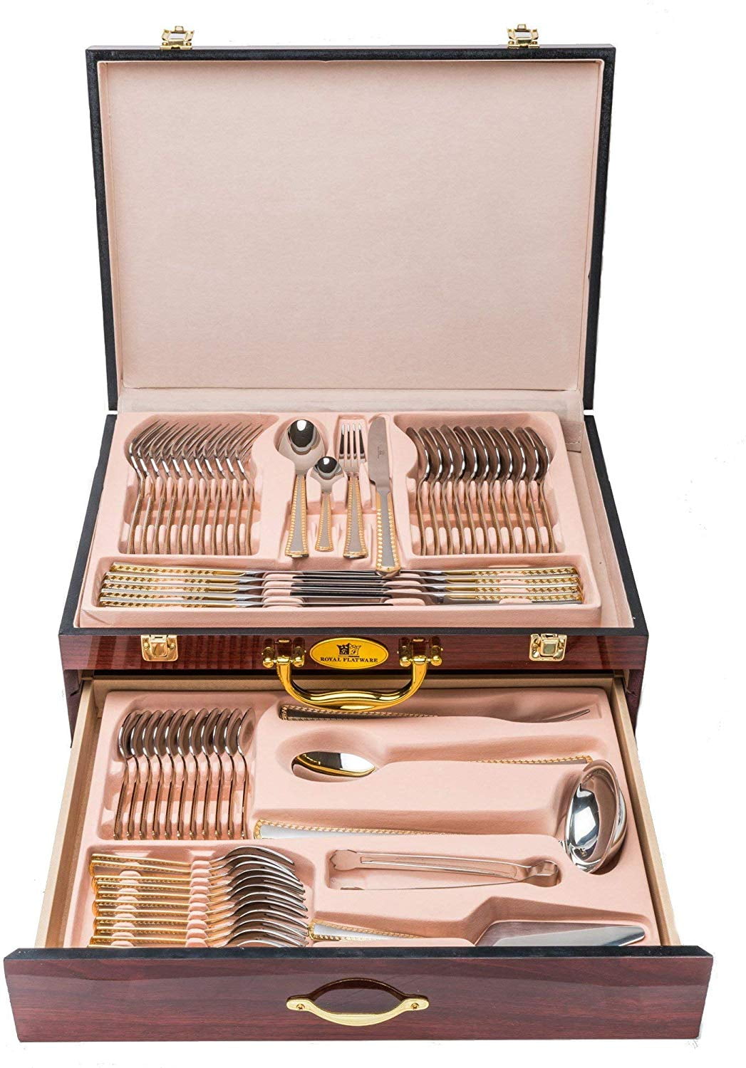 Royal Flatware RF2240/65, 'Gold/Satin' 65Piece Premium Surgical