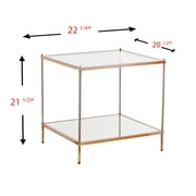 SEI Furniture Knox Square Glass Top End Table in Gold