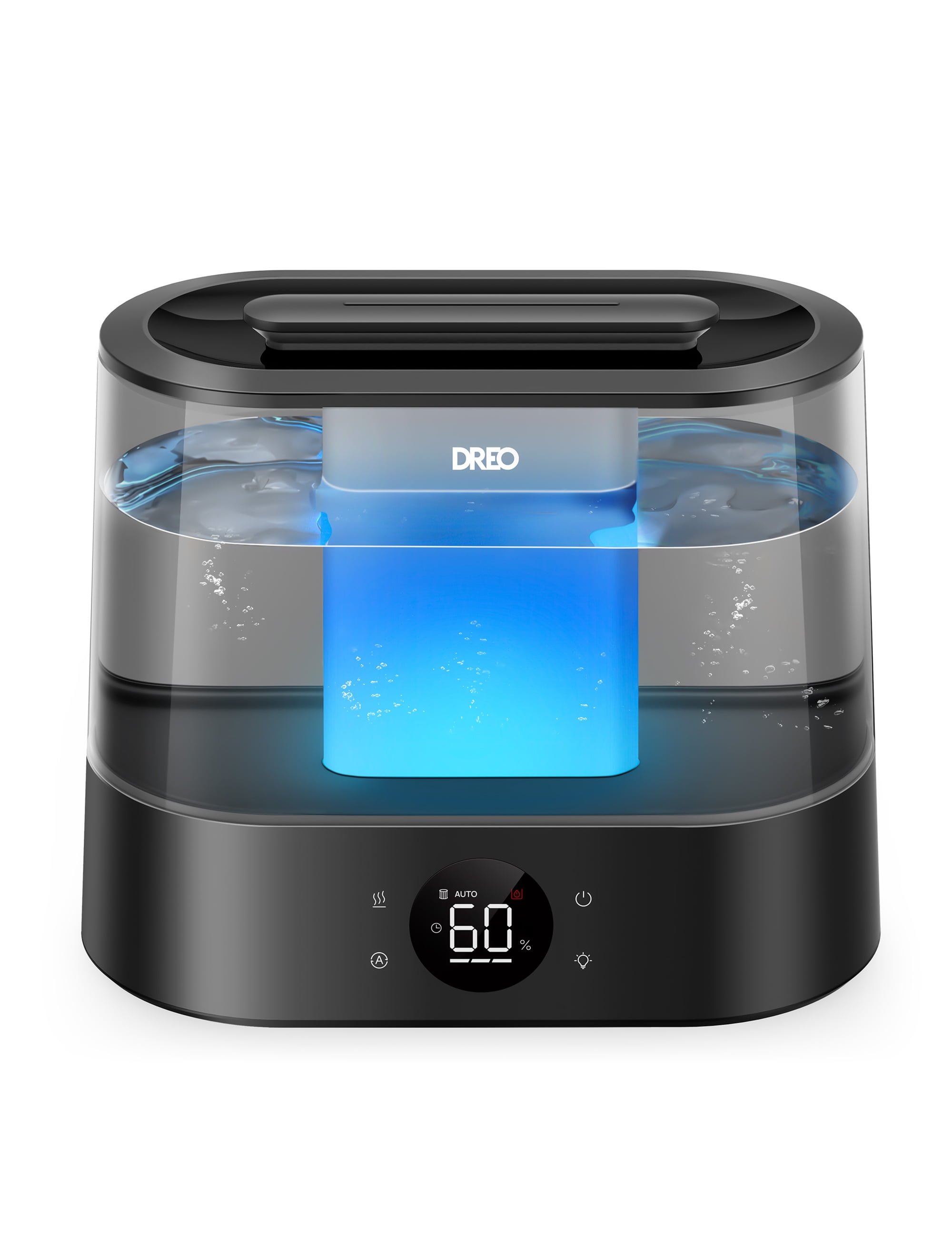 DREO 1.06 gal Cool Mist Humidifier with Night Light for Large Roorm 36H Runtime Top-Fill 28dB Quiet for Bedroom, Black