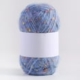 thumbnail image 1 of Namzi Hilo de mohair con puntos de colores de 50 g/rollo, hilo suave para tejer a mano y hacer ganchillo, ideal para bufandas, chales y manualidades, color azul grisáceo., 1 of 4
