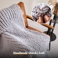 thumbnail image 4 of Sonive Grey Throw Blanket, Chunky Velvet Knit Warm Soft Handmade Circular Throw Blankets for Couch Bed Sofa, 40" × 50", 4 of 10