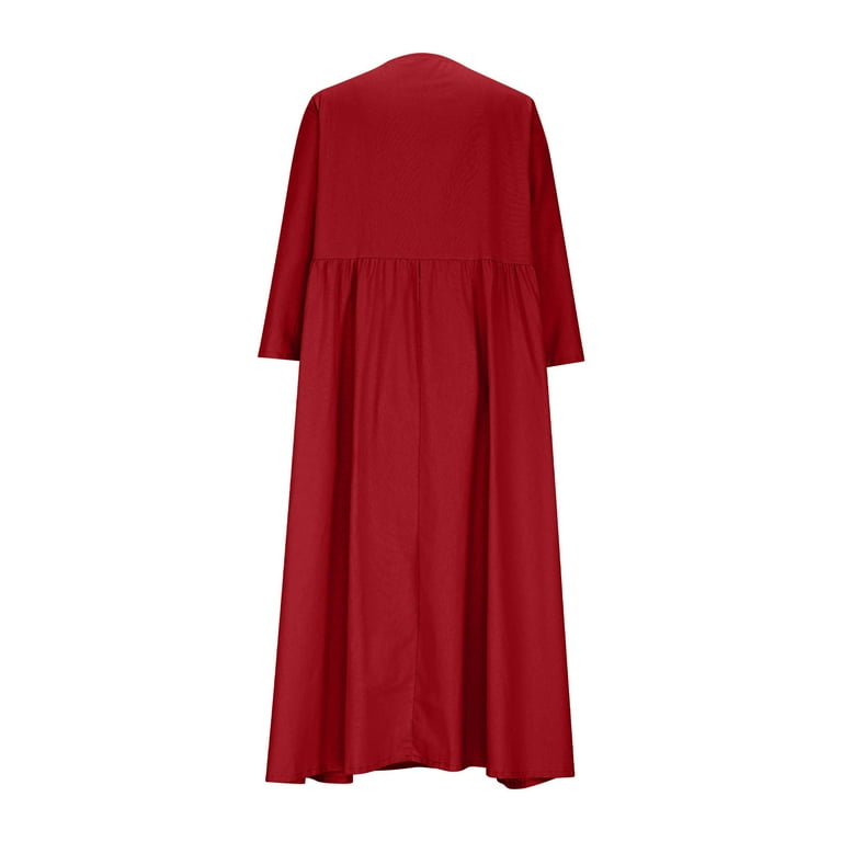 chinese dress ladies Plus Size Women Autumn Vintage Spliced Maxi Dress