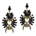 thumbnail image 1 of Pendientes de botón para mujer, estilo elegante y sofisticado. Un regalo perfecto para mujeres y niñas. Color negro., 1 of 6