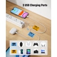 Multiple Extention Flat Extension Cord with Multiple Outlets, Surge Protector Power Strip ...