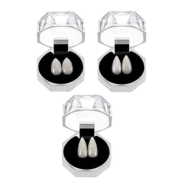 Tacilin Dent De Vampire - 6 Paires Vampire Teeth, 3 Tatouages
