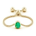 thumbnail image 2 of ANGARA Natural Bezel-Set Oval Emerald Bolo Ring in 14K Yellow Gold for Women (Size-4x3mm) | May Birthstone, Birthday, Anniversary, Jewelry Gift for Women | Natural Emerald Ring, 2 of 8