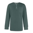 thumbnail image 4 of GrmtClth Mens Henley Shirts Casual Long Sleeve Button Up T-Shirts Hombre Basic Tee Tops with pocket Dark Gray XL, 4 of 6