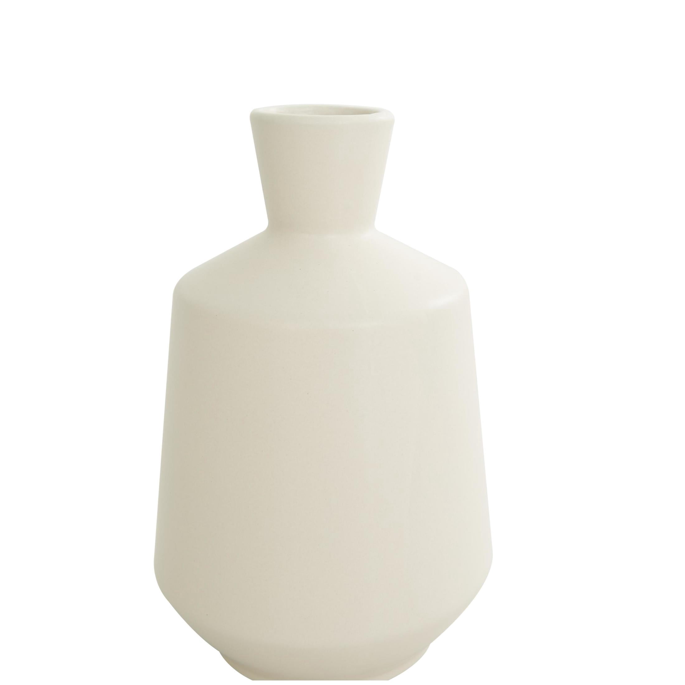 DecMode 5"W, 8"H Cream Ceramic Vase with Varying Shapes, Set of 3