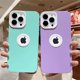 thumbnail image 5 of Funda de lujo con agujero en el logotipo de Candy para iPhone 15, 14, 13, 12, 11 Pro Max Plus, funda trasera suave de silicona líquida a prueba de golpes, accesorios para teléfono, 5 of 5