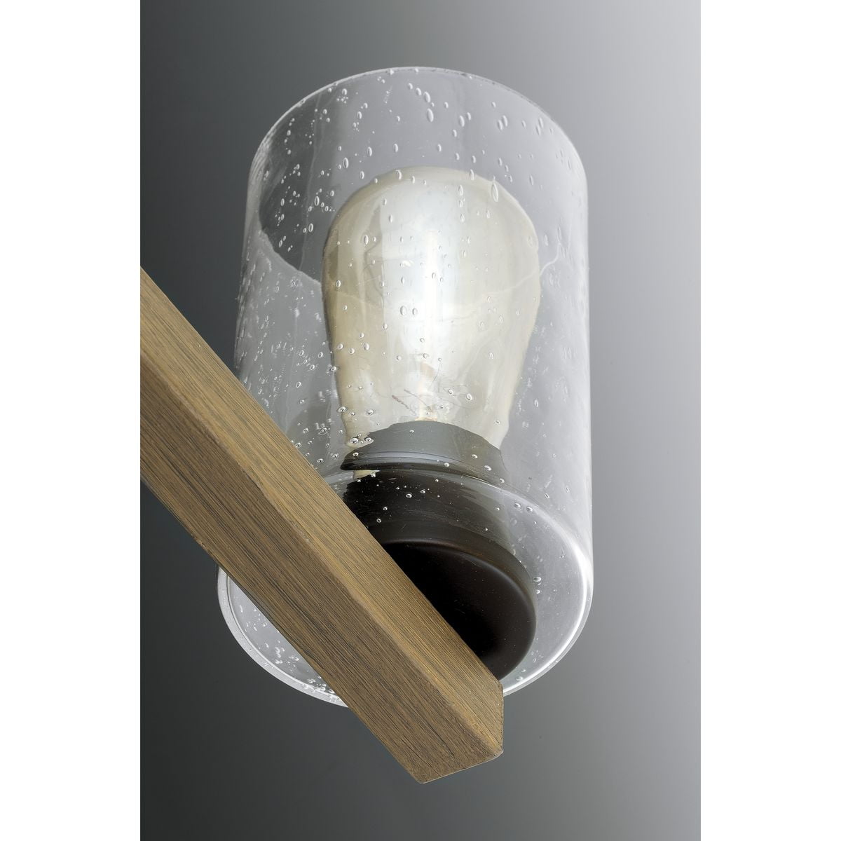 Barnes Mill Collection One-Light Antique Bronze Clear Seeded Glass Farmhouse Bath Vanity Light