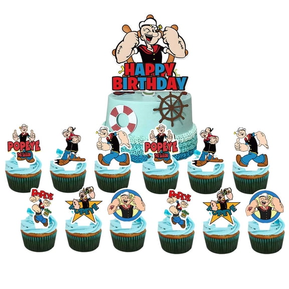 Popeye Cake Topper Cupcake Set Party Supplies Decoration Birthday Decor Kit