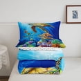 thumbnail image 5 of jejeloiu Watercolor Sea Turtle Twin Comforter Sets,Ocean Coral Pattern Bedding Set For Boys,Multicolor Blue,Polkadot Reversible,2 Pieces,1 Comforter and 1 Pillowcase, 5 of 7